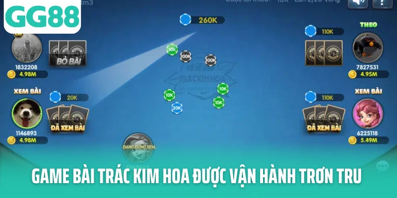 Game bài Trác Kim Hoa được vận hành trơn tru Game bài Trác Kim Hoa được vận hành trơn tru